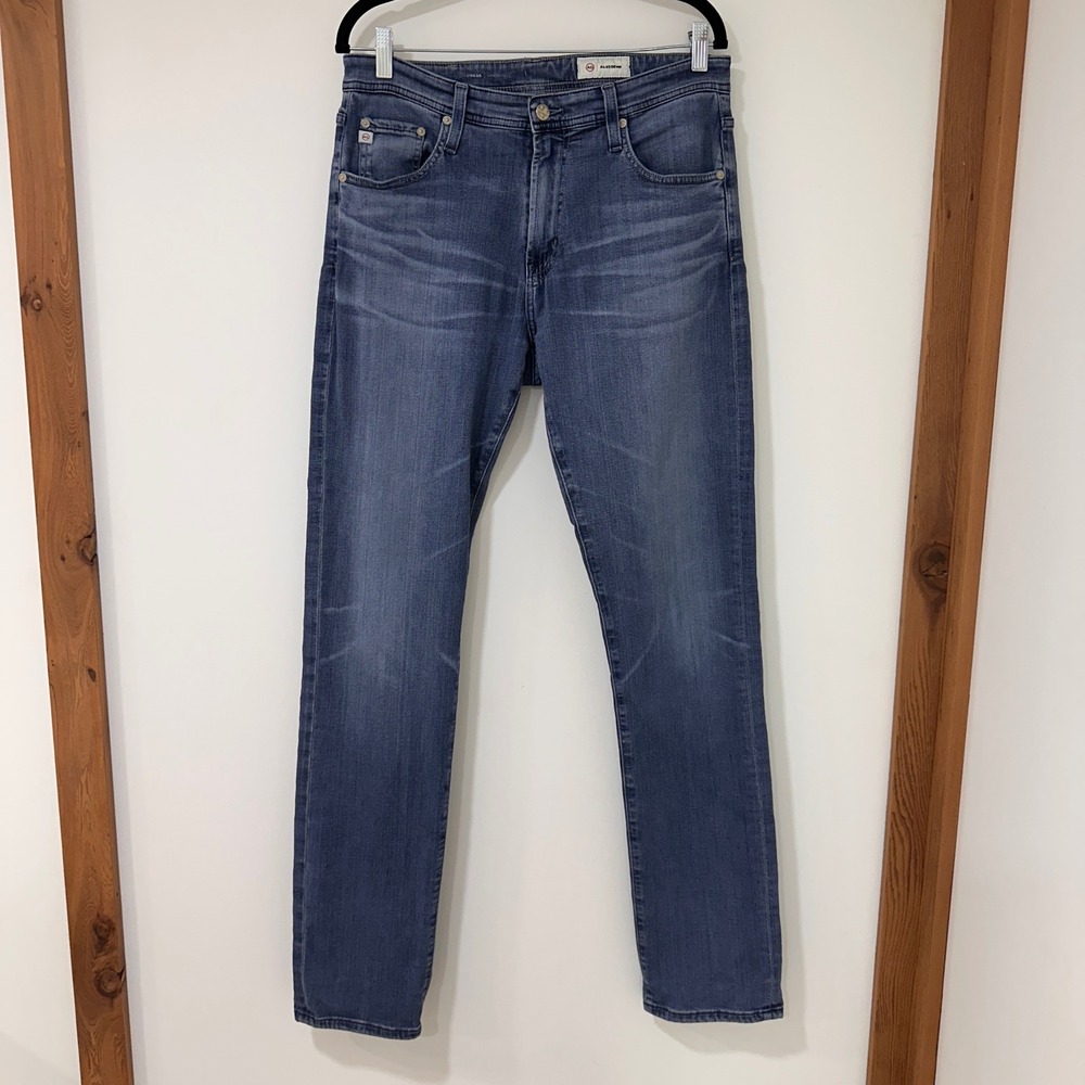 AG Adriano Goldschmied Owens Slim Straight Mens‎ 31x34 Blue Jeans Designer Denim